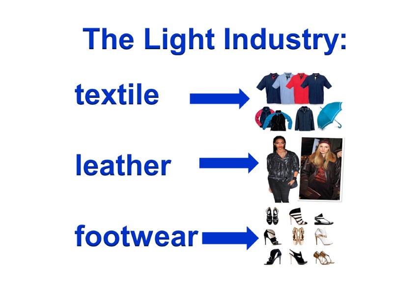 The Light Industry: textile  leather  footwear